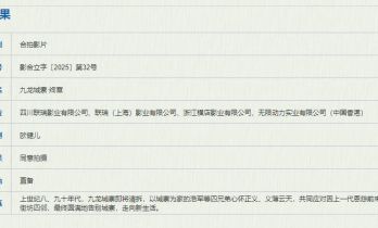 《九龙城寨·终章》备案立项 城寨四少迎来新挑战