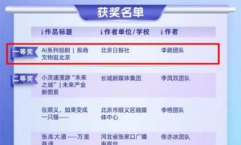 北京日报社AI短剧京津冀大视听专项赛道一等奖