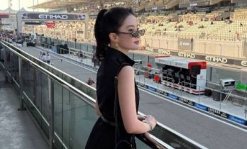 刘亦菲亮相 F1 阿布扎比大奖赛，全黑造型化身时髦飒女郎