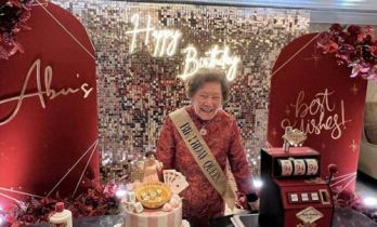 汪圆圆回娘家给外婆祝寿，96岁外婆雍容华贵，仨外孙女都嫁入豪门